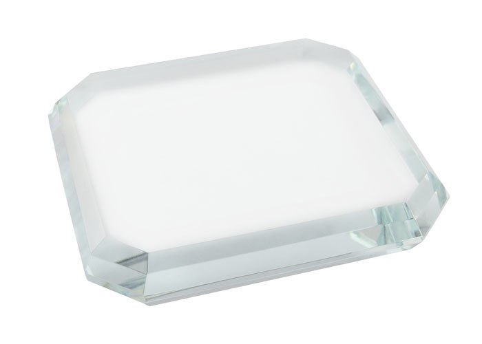 PAPER WEIGHT OCTAGONAL WHITE mm100x100