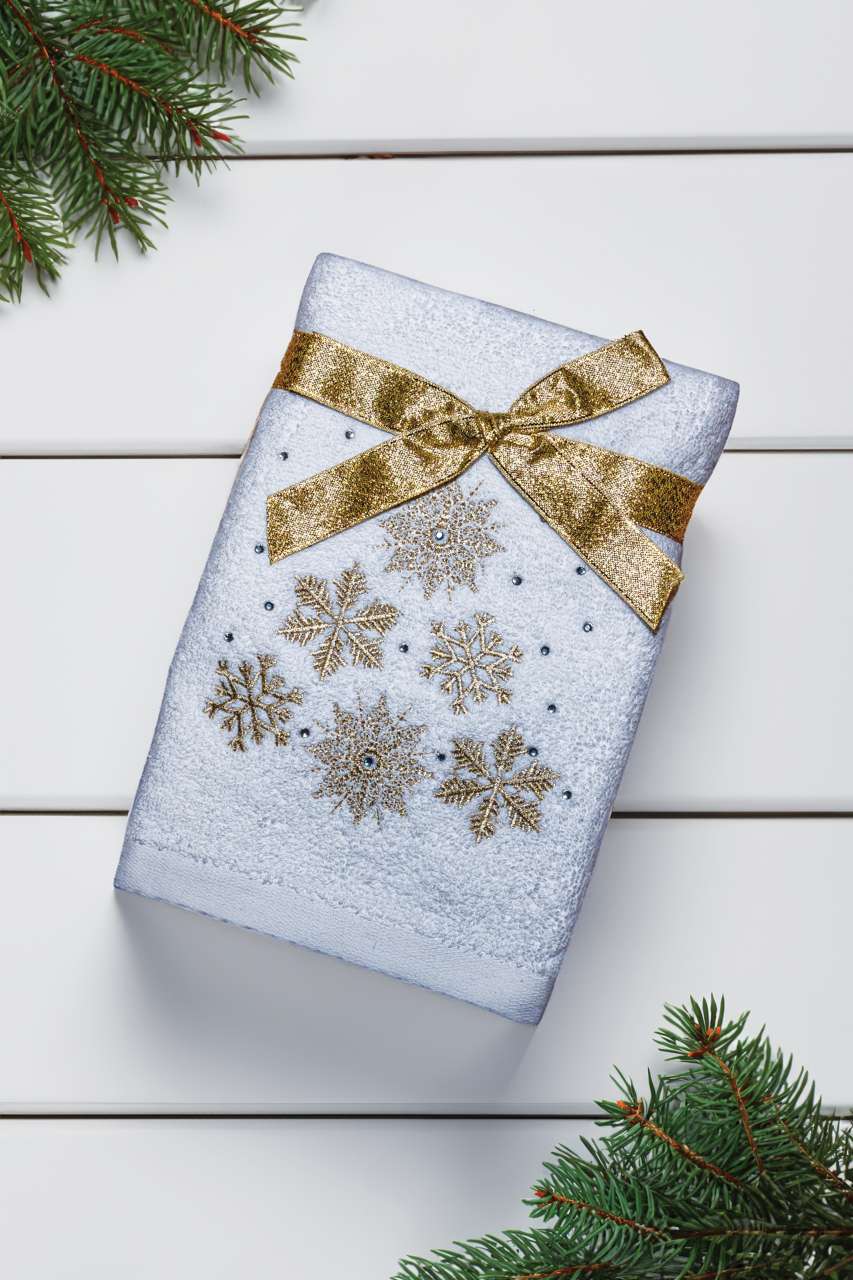 OLIMA CHRISTMAS TOWEL - SNOWFLAKES I