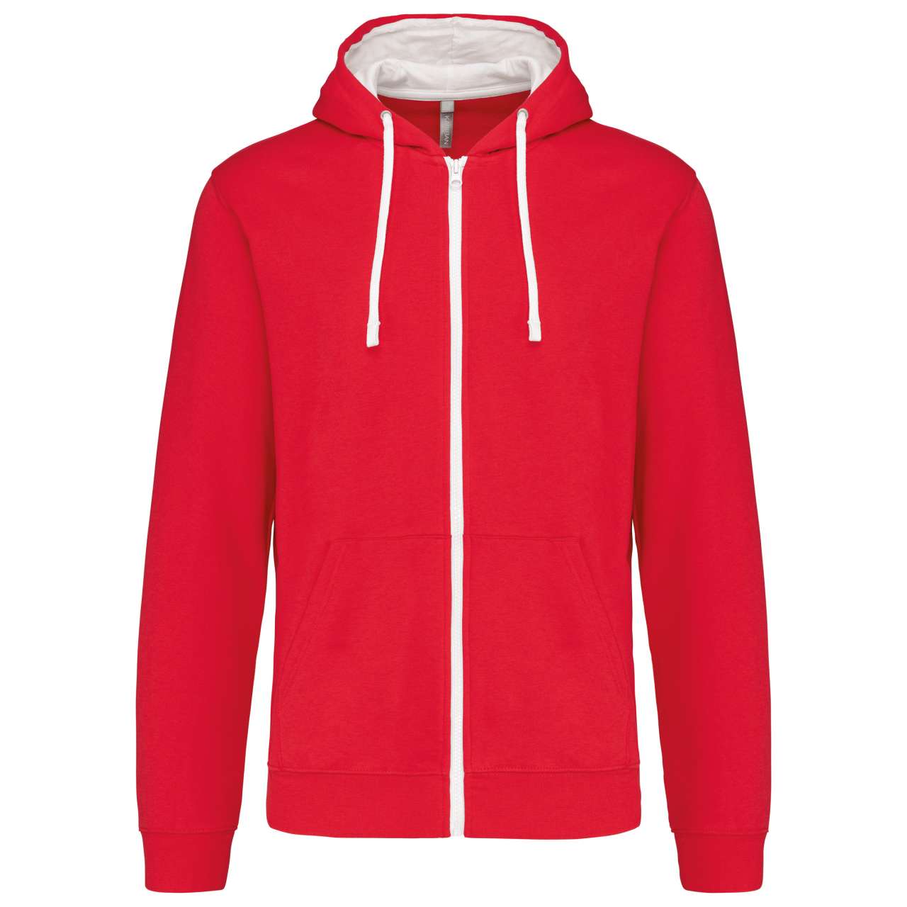 MEN'S CONTRAST HOODED FULL ZIP SWEATSHIRT