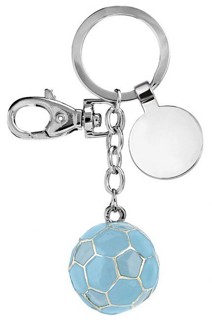 KEY CHAIN FOOTBALL BALL LIGHT BLUE