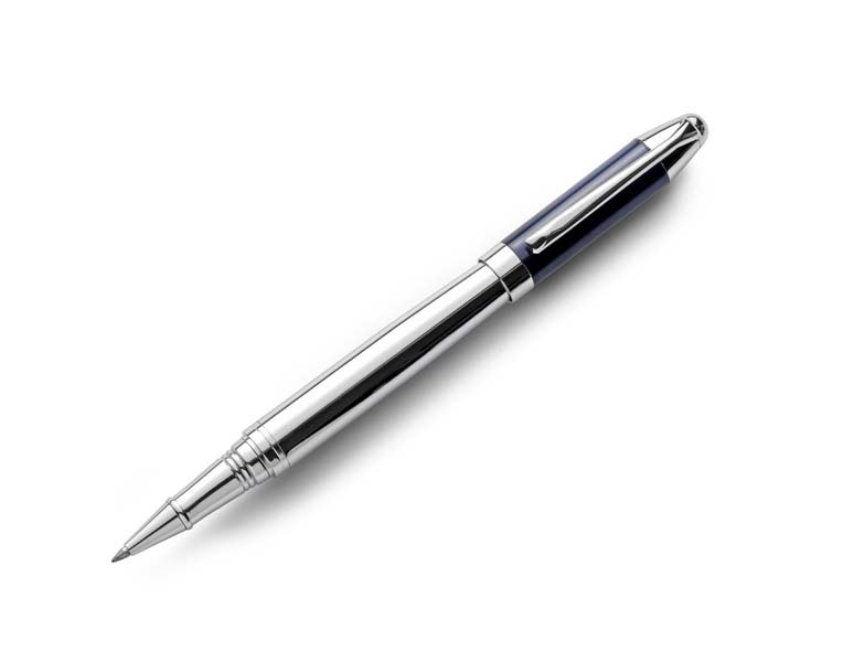 ROLLERBALL PEN BLUE MARB/CHROMED SHINY