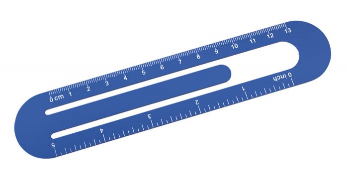 RULER ALUMINIUM ANODIZED BLUE