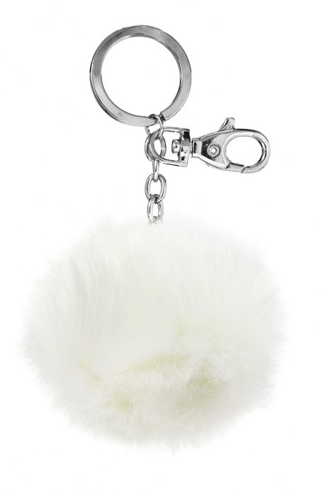 KEY CHAIN POM-POM WHITE - NO BOX