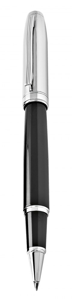 ROLLERBALL PEN BLACK CHROMED SHINY