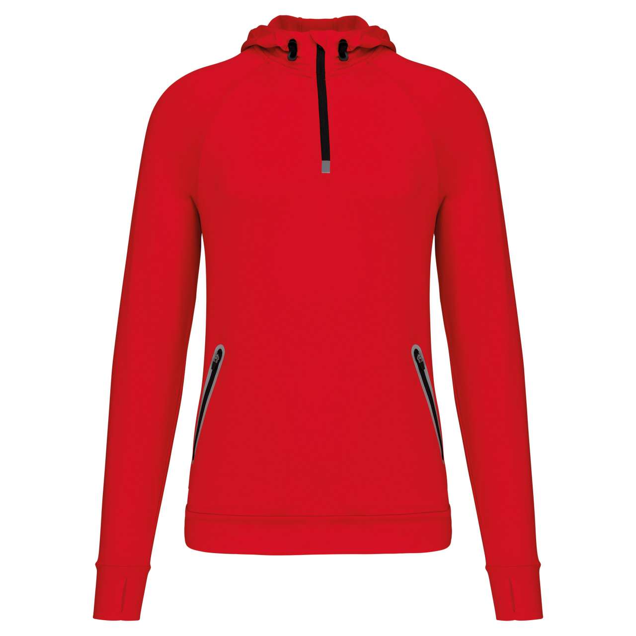 ZIP NECK HOODED SPORTS SWEATSHIRT