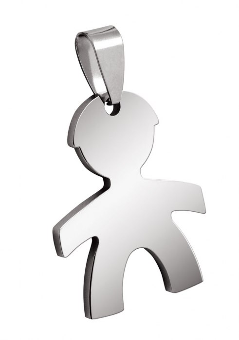 PENDANT STEEL LITTLE BOY 22x28mm