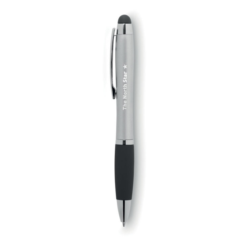 Twist ball pen with LED, matt silver