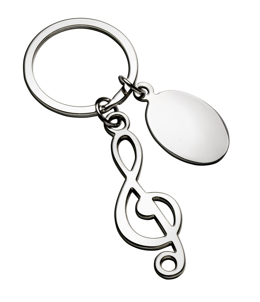 KEYCHAIN METAL SHINY TREBLE CLEF