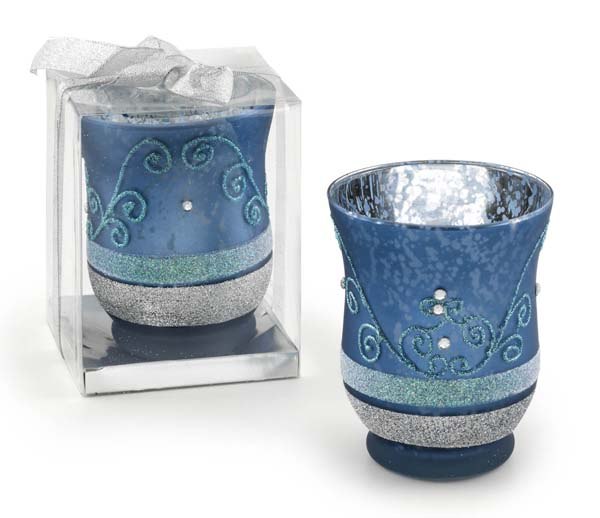 TEA-LIGHT HOLDER LIGHT-BLUE - 90x108 mm