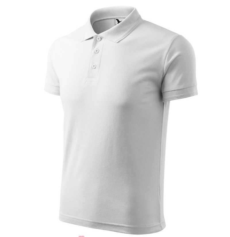 Adult PIQUE POLO, white, M