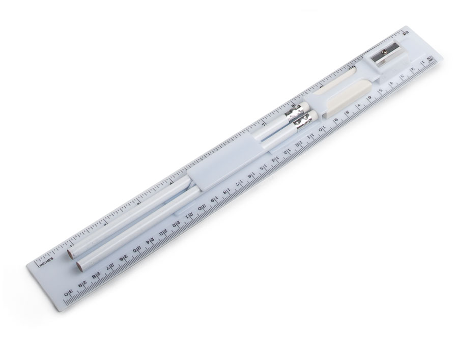 RULER MULTIFUNCTIONAL PLASTIC WHITE