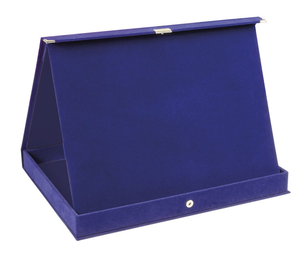 BLUE VELVET POCKET PLATE HOLDER 23x19 cm