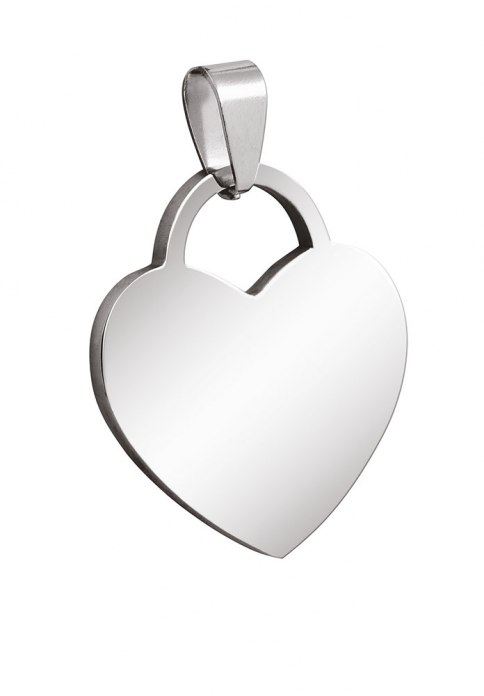 STEEL HEART PENDANT 25x20 mm