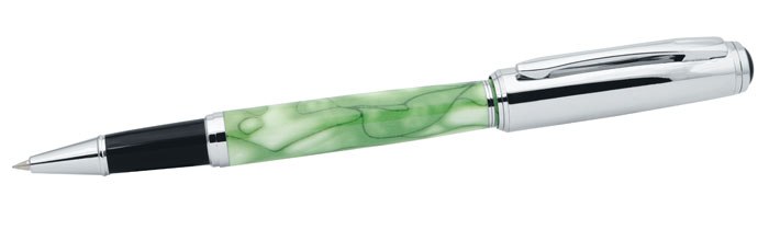 ROLLERBALL PEN METAL GREEN MARBLED