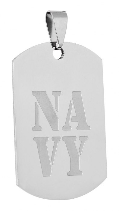 PENDANT STEEL NAVY - 25x45 mm