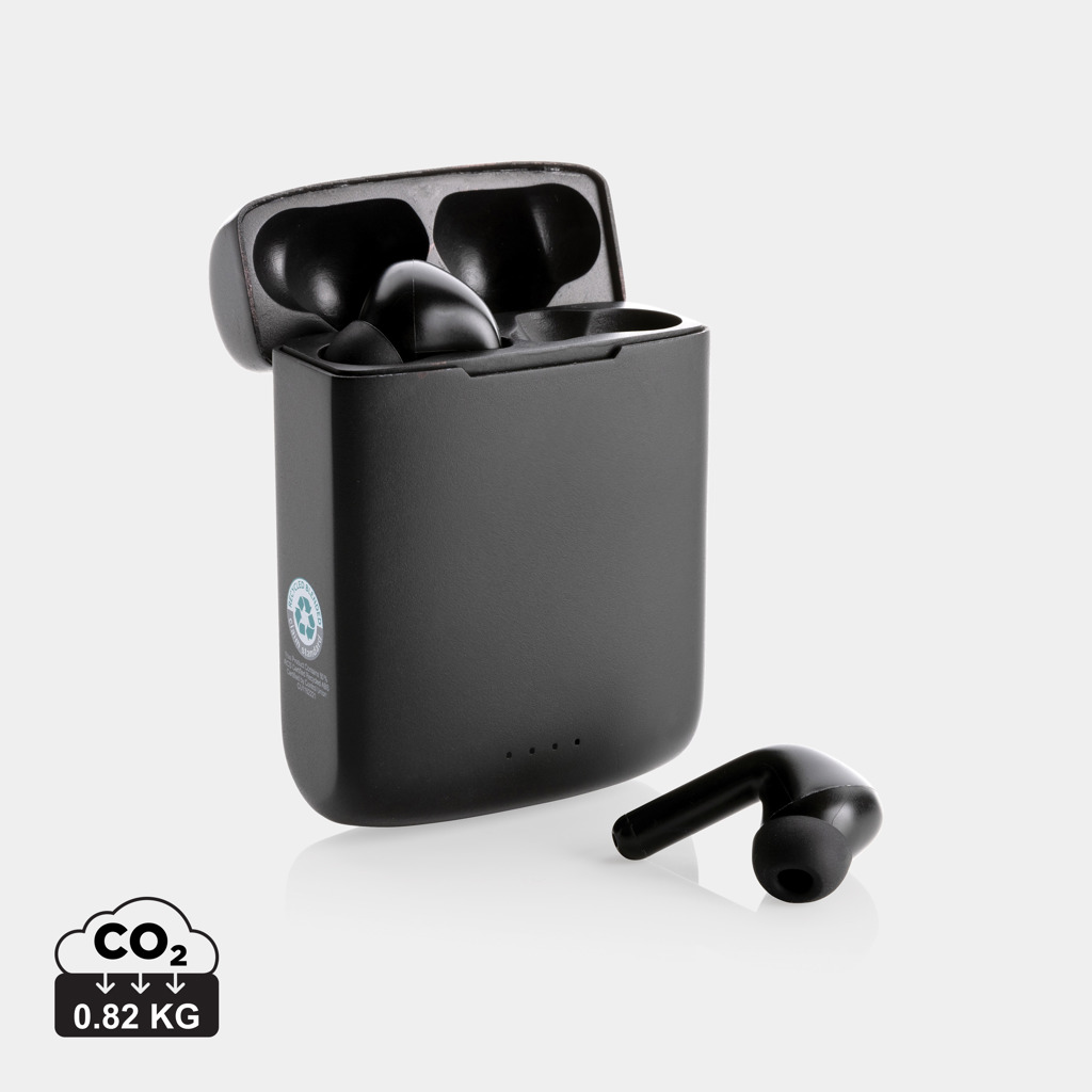 Skywave RCS recycled plastic solar earbuds