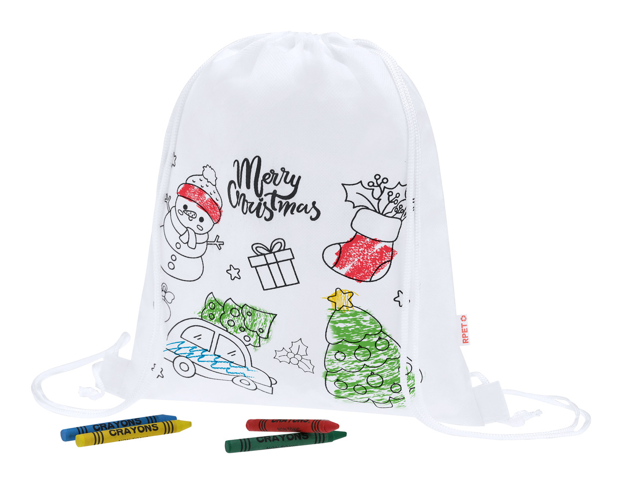 Taky colouring Christmas drawstring bag