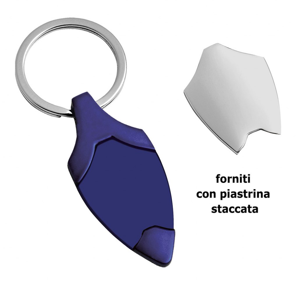 KEYCHAIN SHIELD SATIN / BLUE