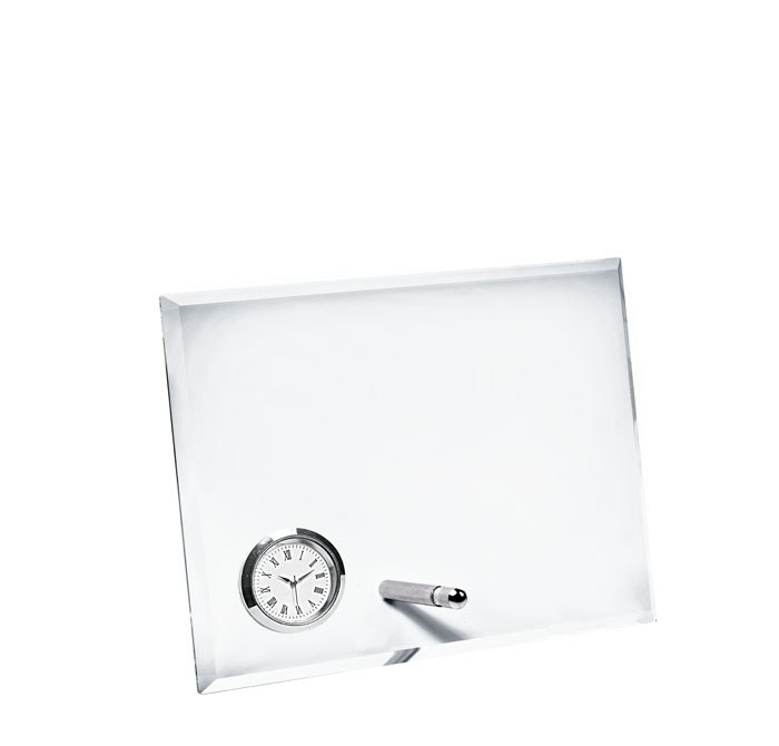 GLASS CLOCK HORIZONTAL 190x140x10 mm