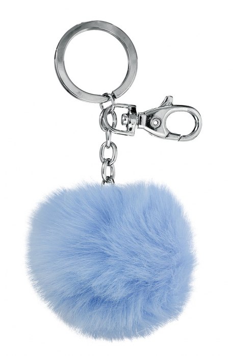 KEY CHAIN POM-POM LIGHT BLUE - NO BOX