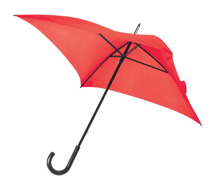 UMBRELLA SQUARE RED PVC HANDLE 80x80 cm