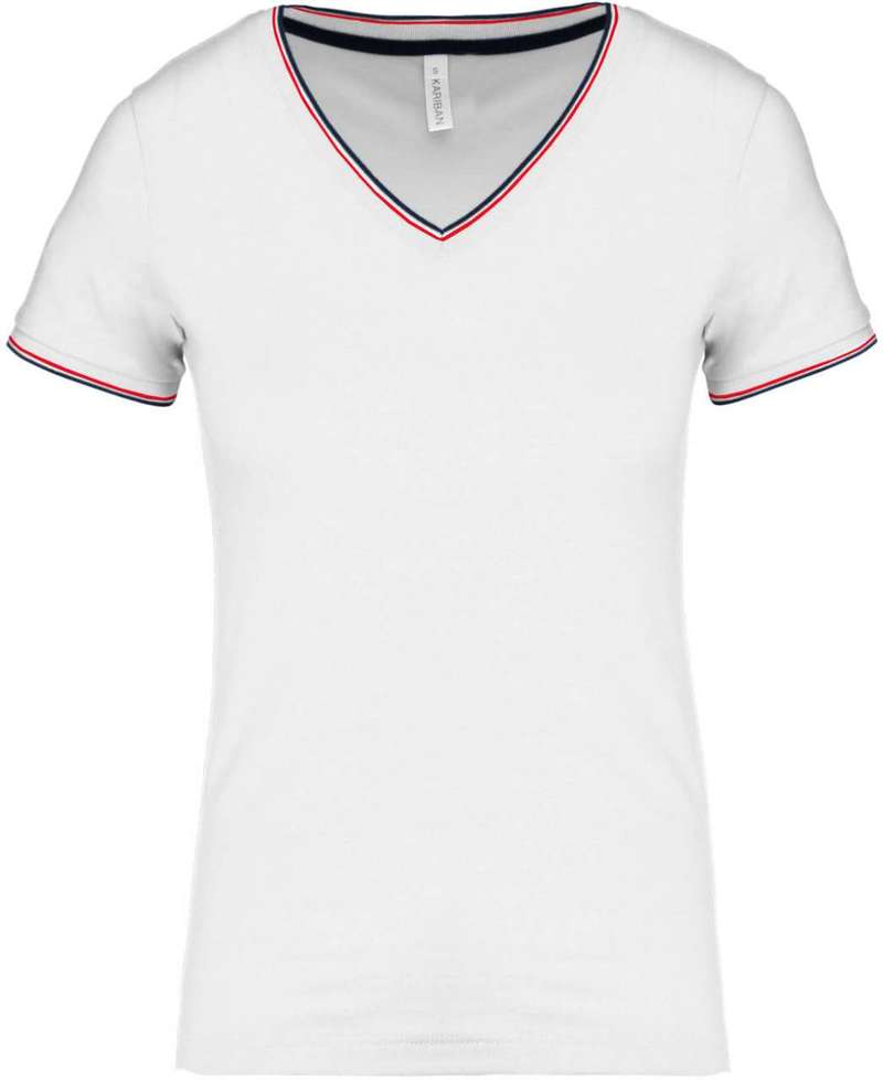 LADIES' PIQUÉ KNIT V-NECK T-SHIRT