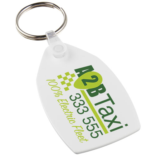 Tait rectangular-shaped recycled keychain