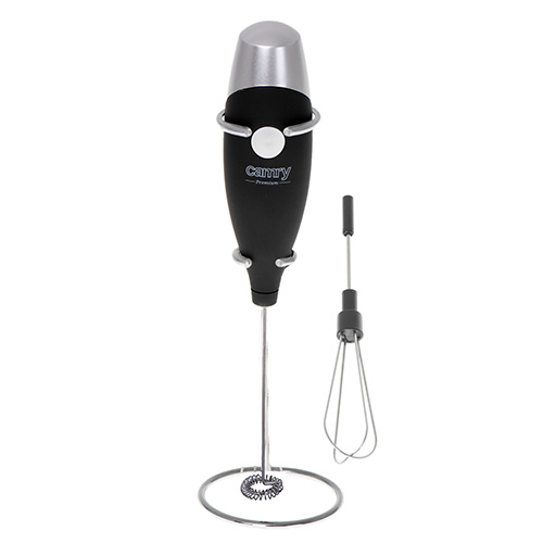 Milk frother with whisk attachment and a stand1