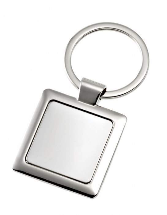 KEYCHAIN WITH SQUARE PLATE SHINY