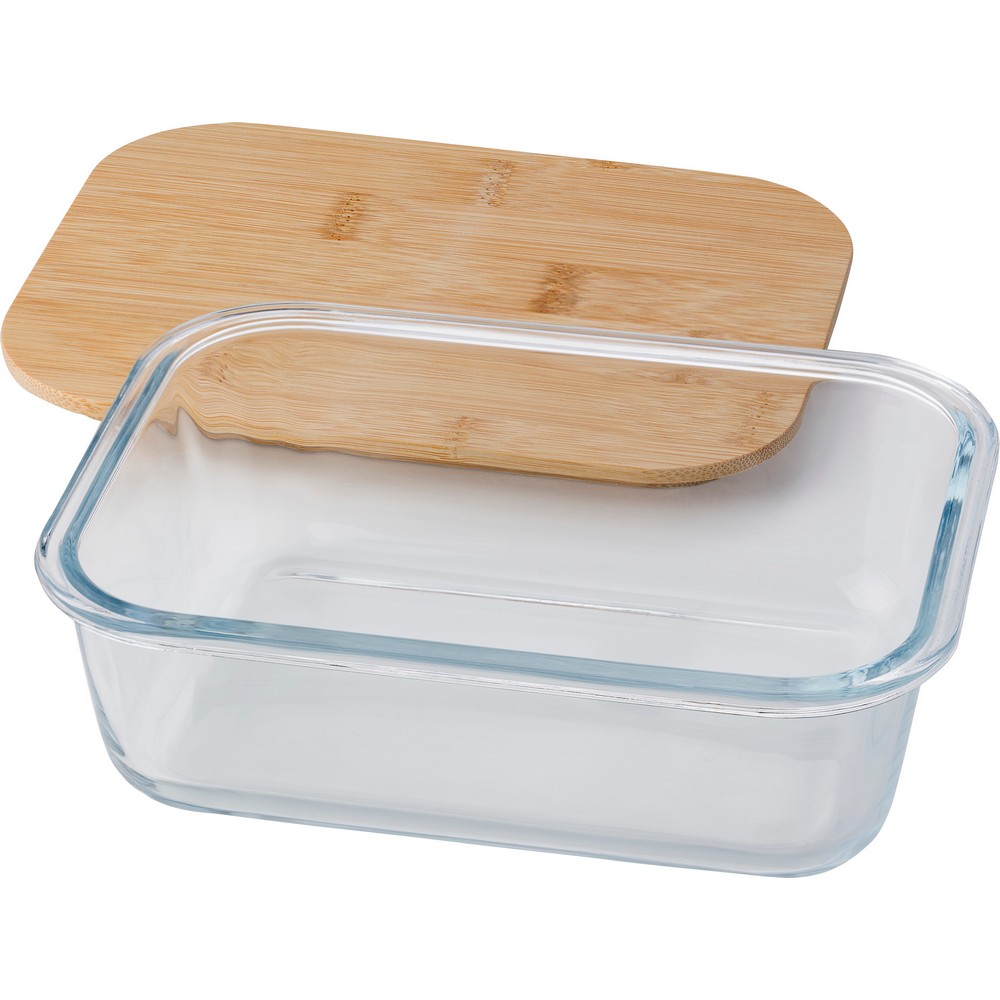 Glass lunch box 900 ml, bamboo lid