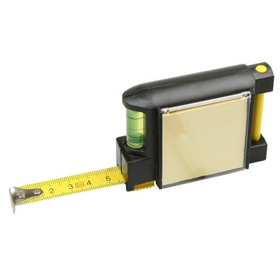 Measuring tape 2m, spirit level, memo pad, ball pen