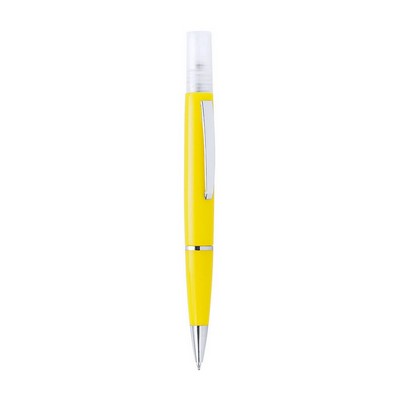 Ball pen with atomizer and cap