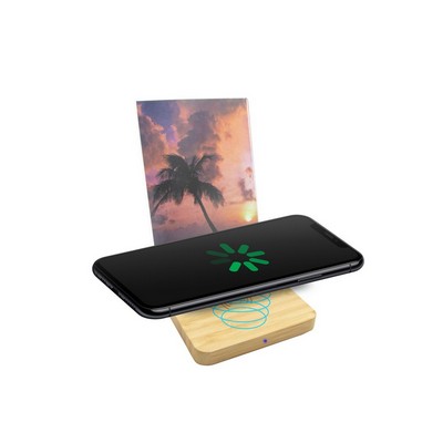 Bamboo wireless charger 10W, photo frame | Finneas