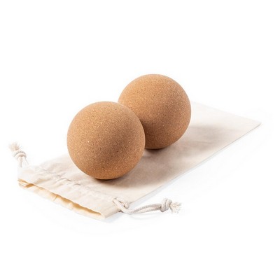 Set of cork yoga balls