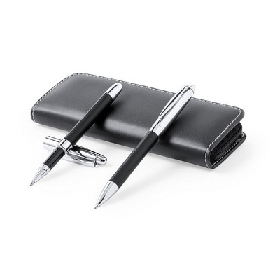 Writing set, ball pen and roller ball pen