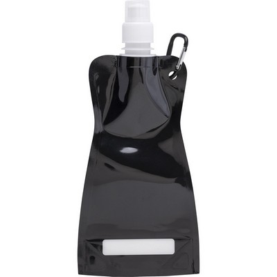 Foldable sports bottle 420 ml with carabiner