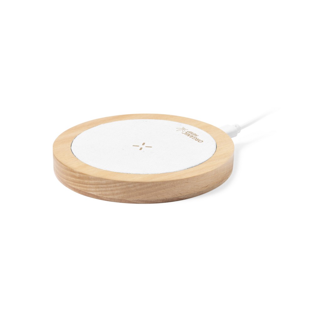 Organic hemp wireless charger 15W, wooden details