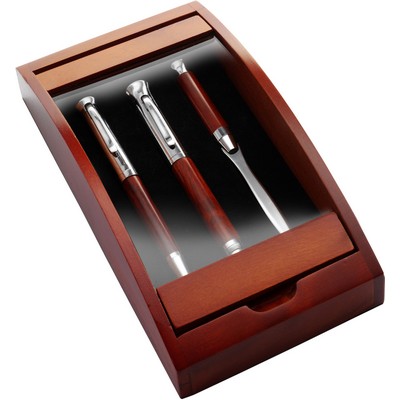 Writing set, ball pen, fountain pen and letter opener