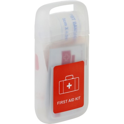 First aid kit in transparent container, 17 pcs.