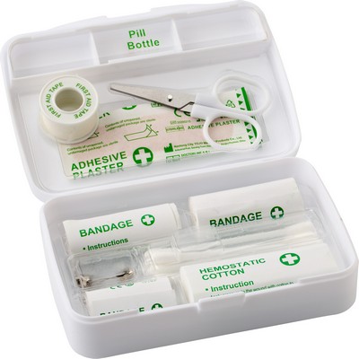 First aid kit in plastic case, 23 pcs