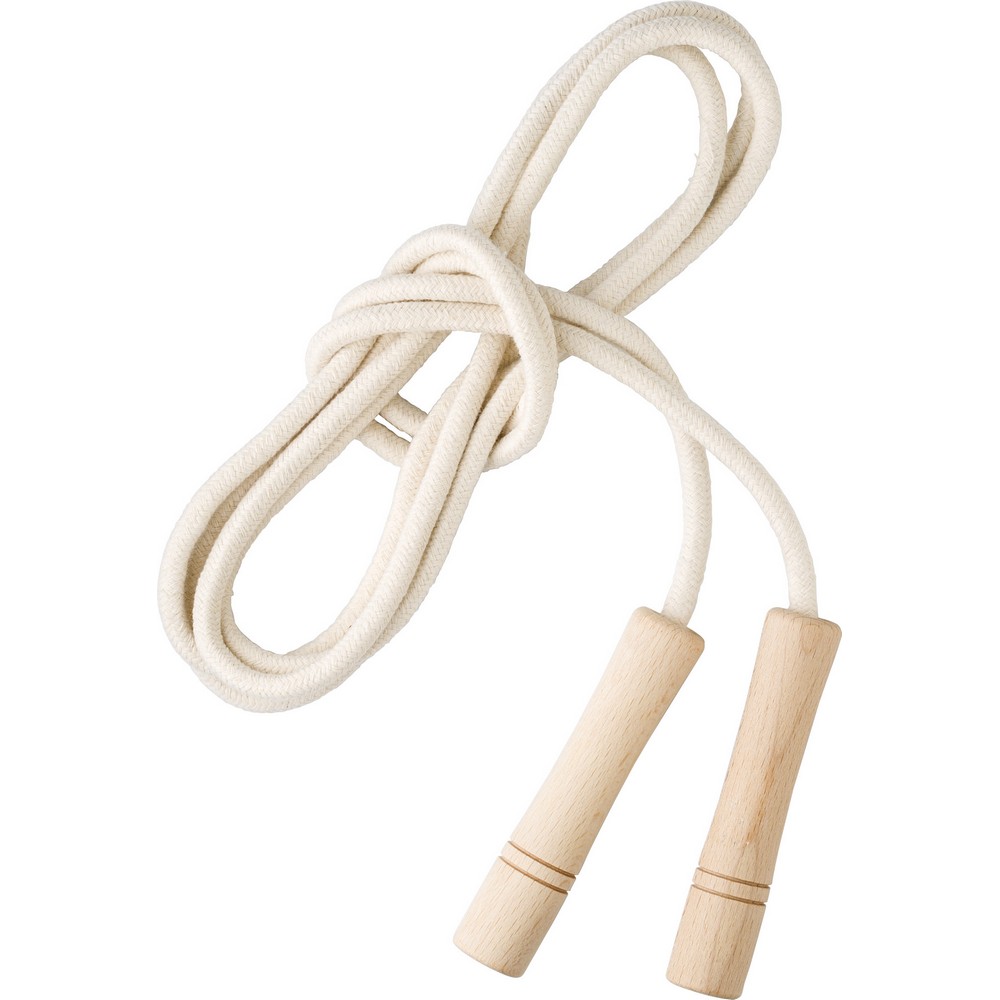 Skipping rope with wooden handles