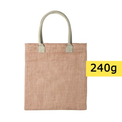 Jute shopping bag with cotton handles