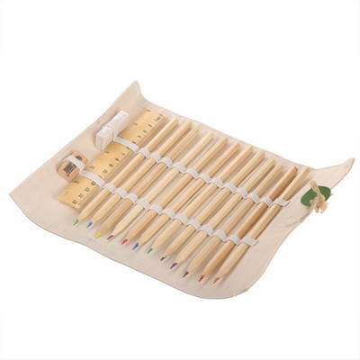 School set, pencil case, 12 pencils, ruler, eraser and pencil sharpener | Kaleb