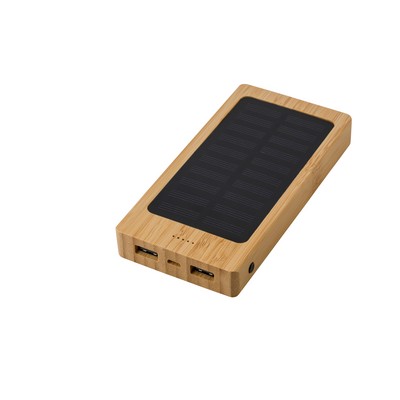 Bamboo power bank 8000 mAh, solar charger