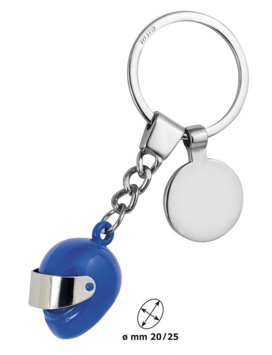 KEY CHAIN HELMET SMALL BLUE /CHROMED