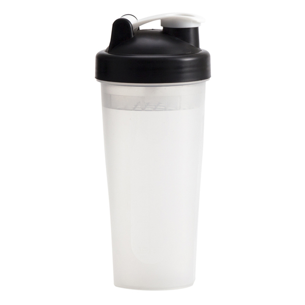 MUSCLE UP shaker 600 ml,  black/transparent