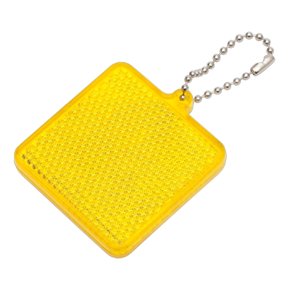 SQUARE REFLECT key ring,  yellow