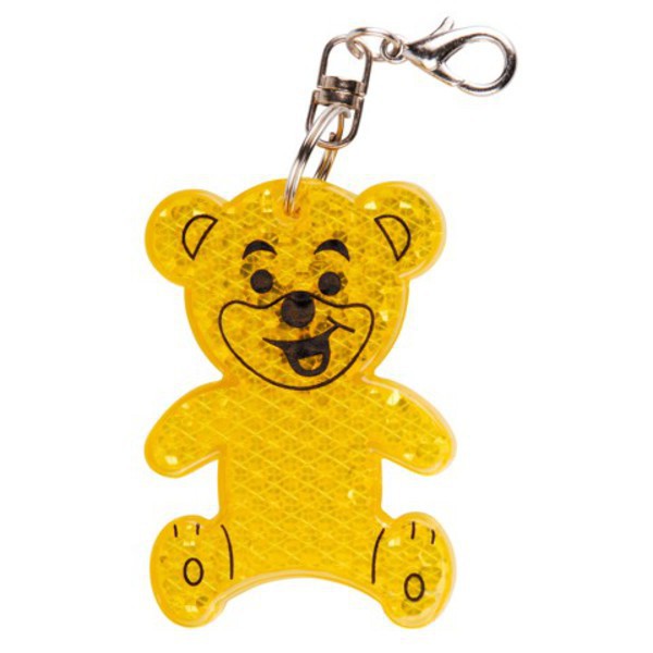 TEDDY RING reflective key ring,  yellow