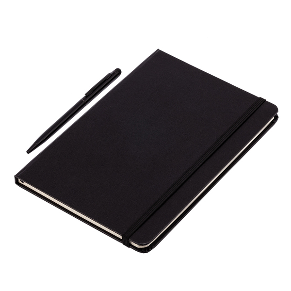 ABRANTES set of scrapbook and ballpoint pen,  black