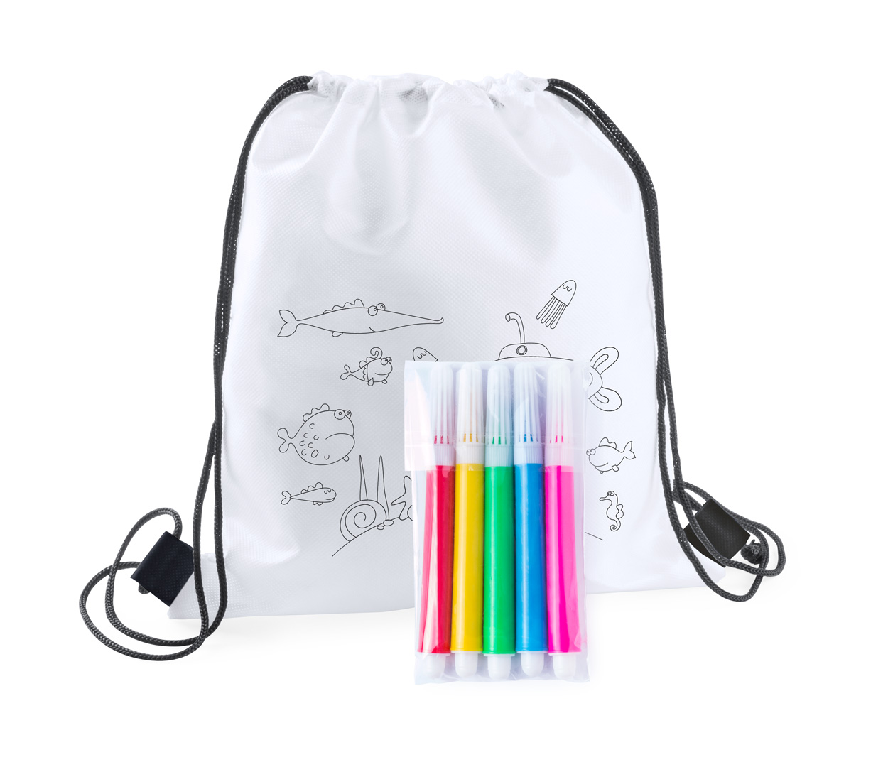 Backys colouring drawstring bag